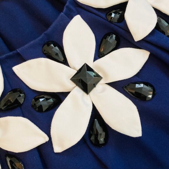 Kate Spade $228 Womens Small Blue Embellished Floral Applique Jewel Beaded Top - Picture 5 of 8